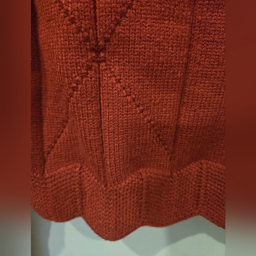 Rust Cropped Knit Sweater - Picture 5 of 6